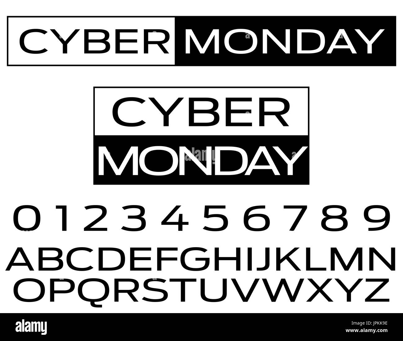 Le Vendredi Noir Cyber lundi bannière publicitaire pour le web ou l'impression Banque D'Images