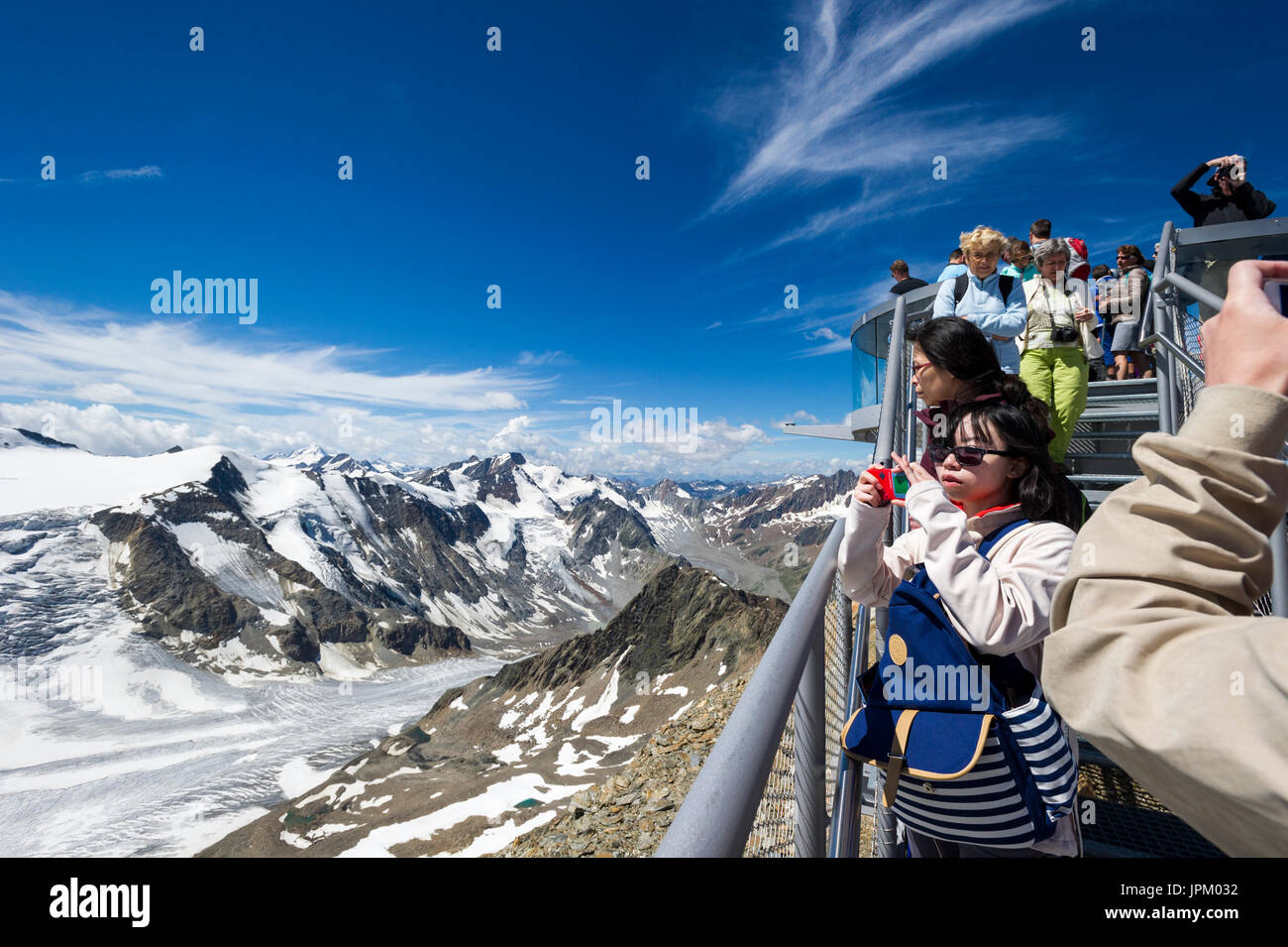 Autriche Tirol et le ski en près d'Innsbruck de Stubai. L'une des meilleures stations de ski dans le Tyrol autrichien. Banque D'Images