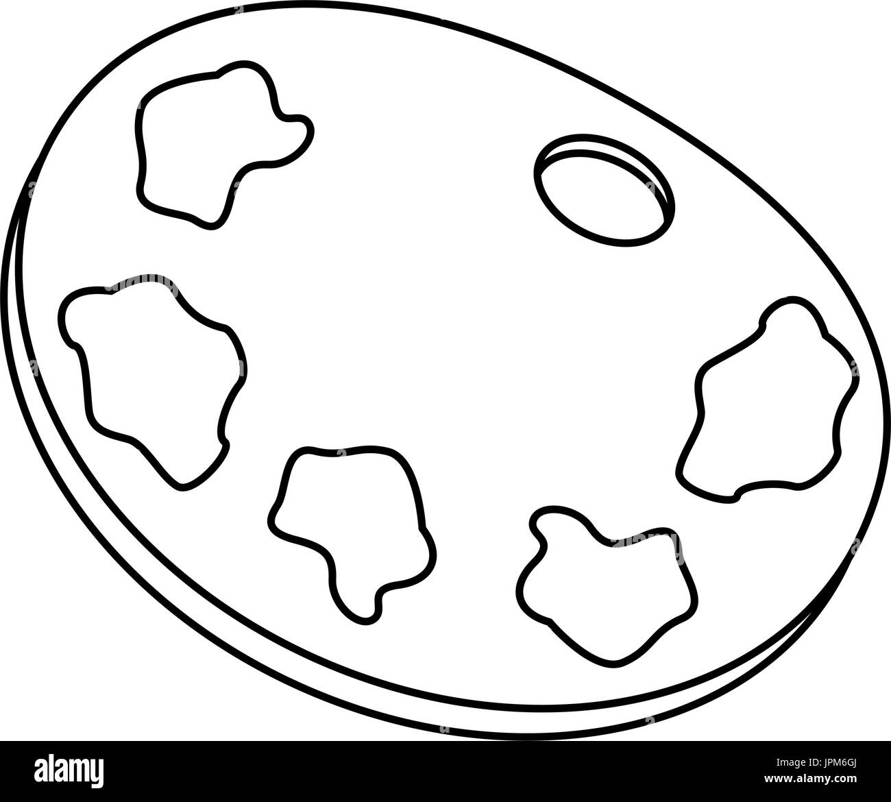La palette artistique avec roue de couleur dessin d'équipement Illustration de Vecteur