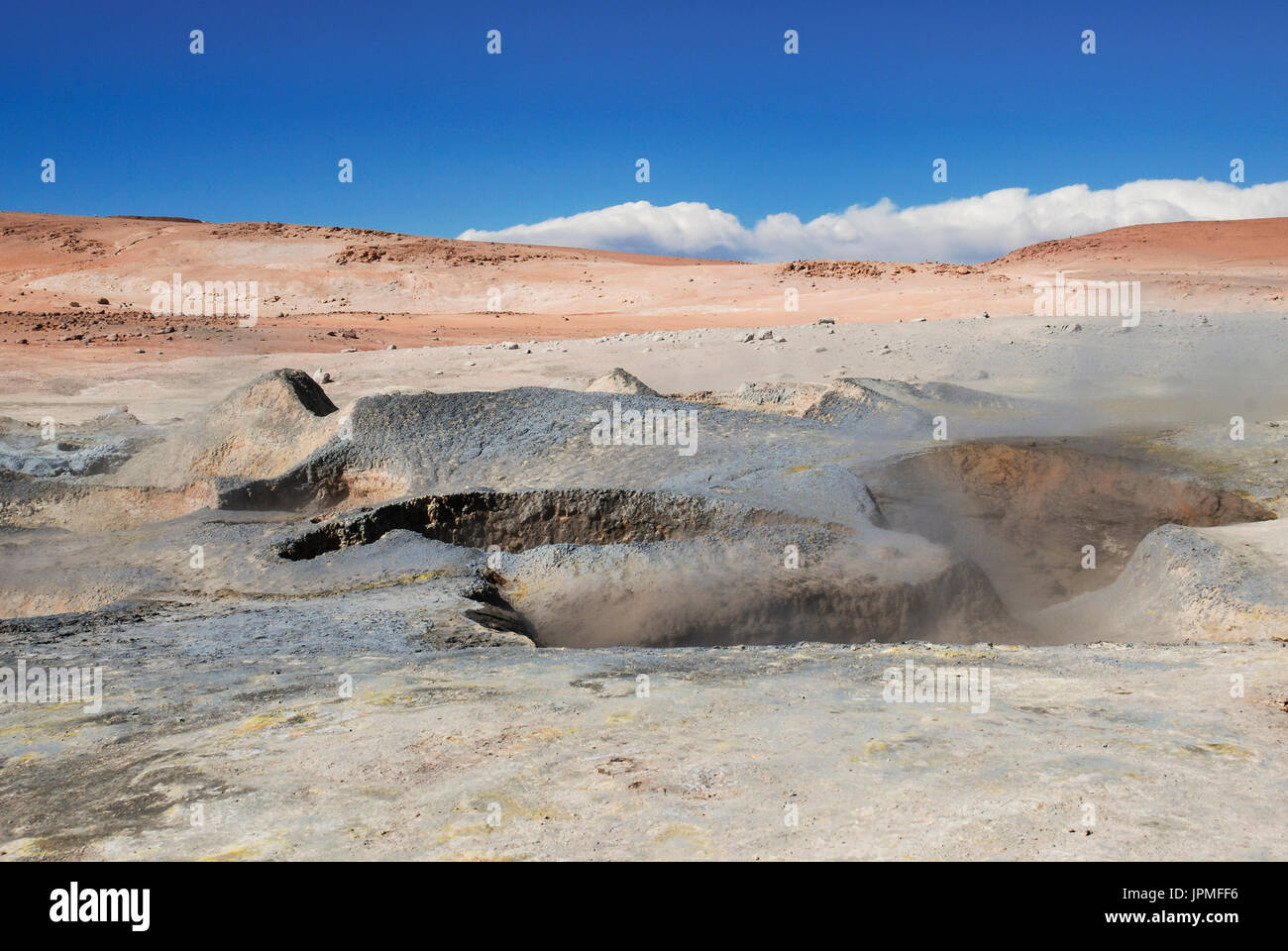 Les geysers Sol de Mañana, Eduardo Avaroa réserve nationale, département de Potosi, Bolivie, Amérique du Sud Banque D'Images