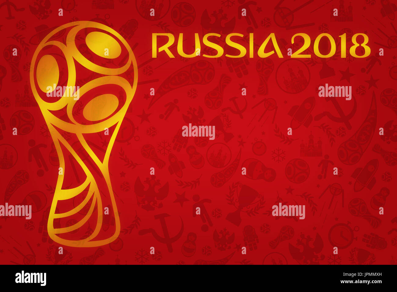 Coupe du Monde de Football 2018 Wallpaper - World Soccer Tournament en Russie Banque D'Images