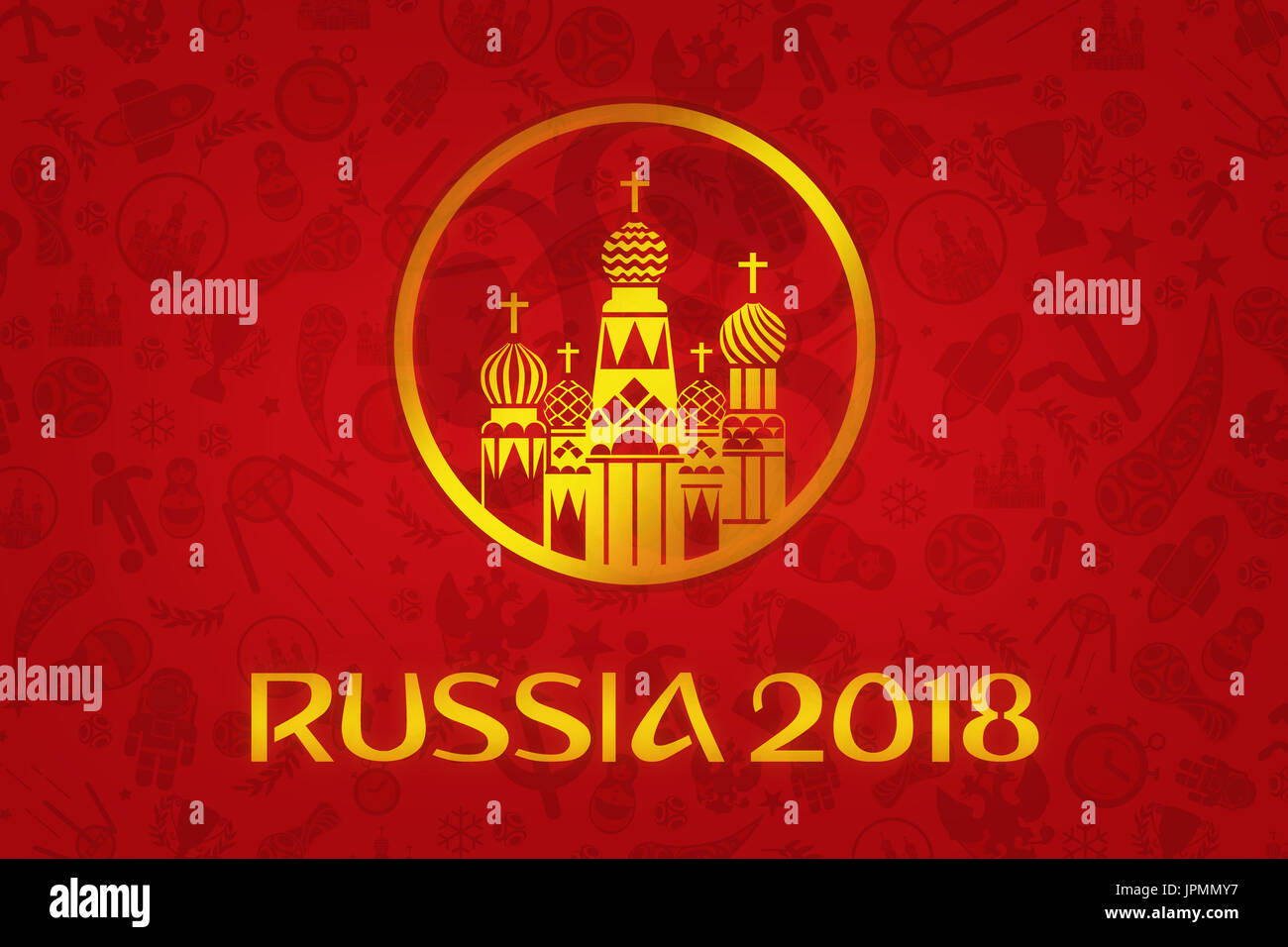 Coupe du Monde de Football 2018 Wallpaper - World Soccer Tournament en Russie Banque D'Images