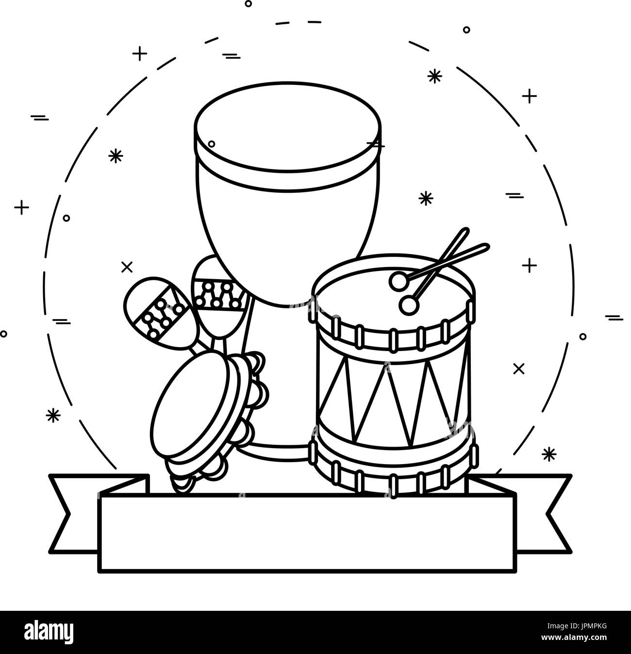 Instrument de musique icône label emblème vector illustration graphic design Illustration de Vecteur