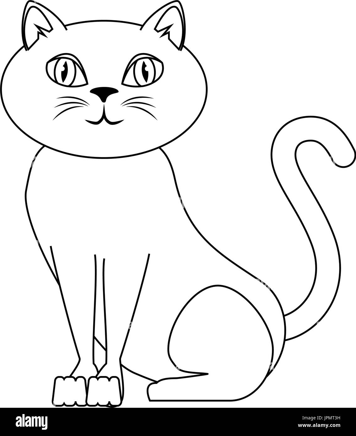 L'icône de chat cartoon over white background vector illustration Illustration de Vecteur