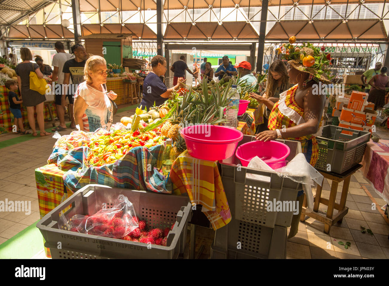 Marché Couvert à Fort-De-France, Martinique, Antilles Photo Stock - Alamy
