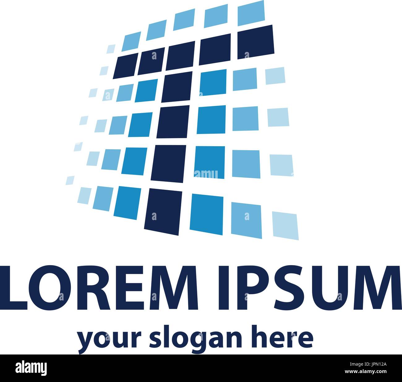 Lettre T dans de nombreux squares, conception de logo, isolé sur fond blanc. Illustration de Vecteur