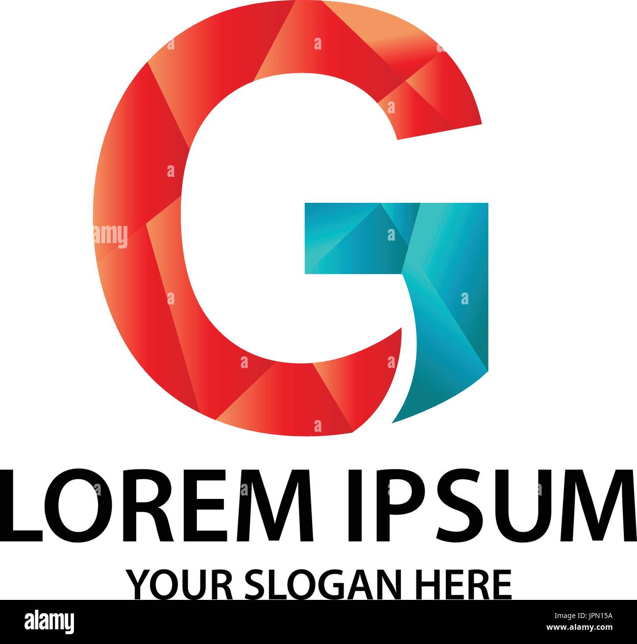 La lettre G avec style polygonal, conception de logo, isolé sur fond blanc. Illustration de Vecteur