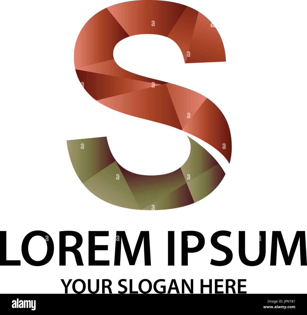 Lettre S avec style polygonal, conception de logo, isolé sur fond blanc. Illustration de Vecteur