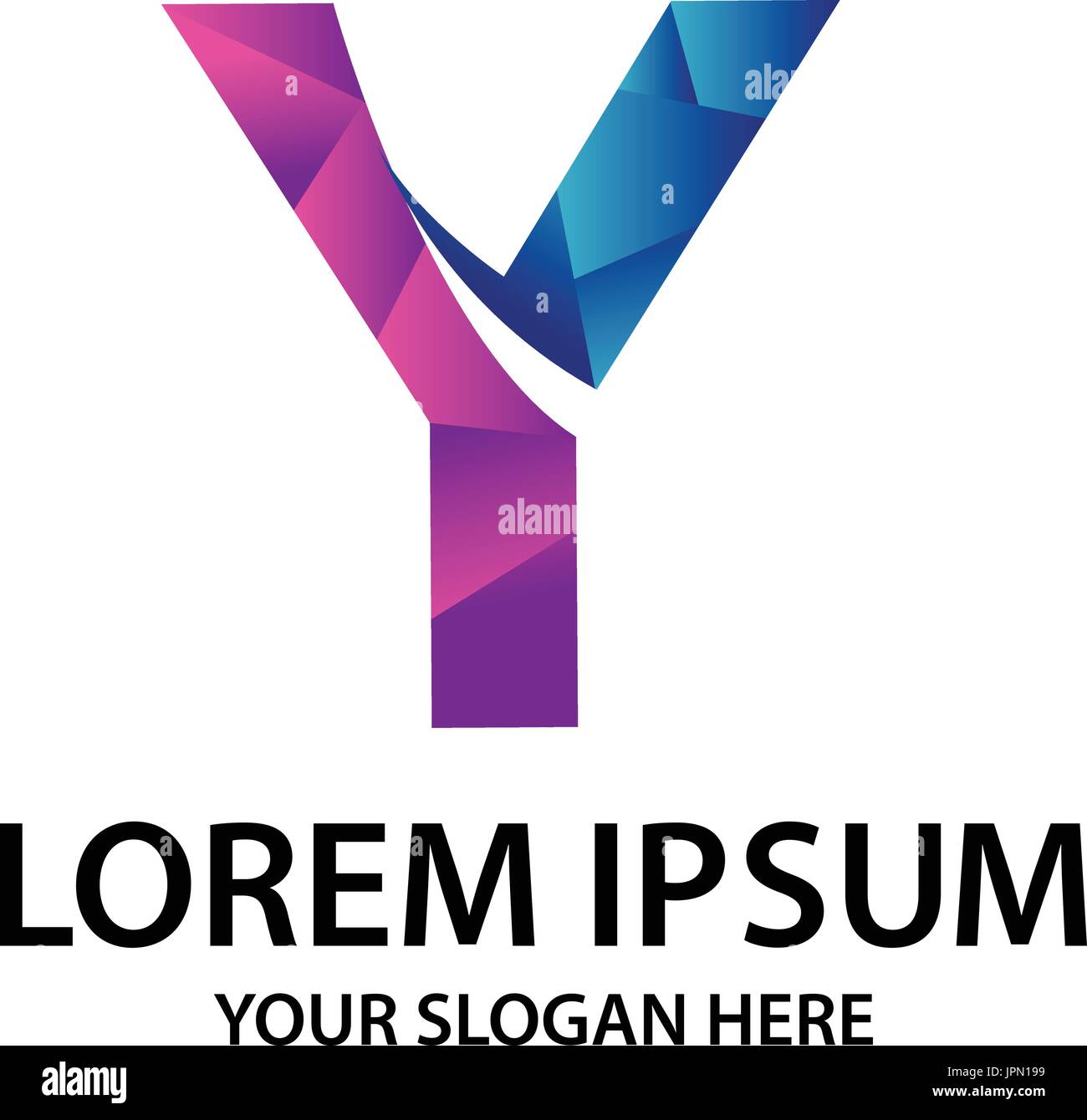 Lettre Y avec style polygonal, conception de logo, isolé sur fond blanc. Illustration de Vecteur