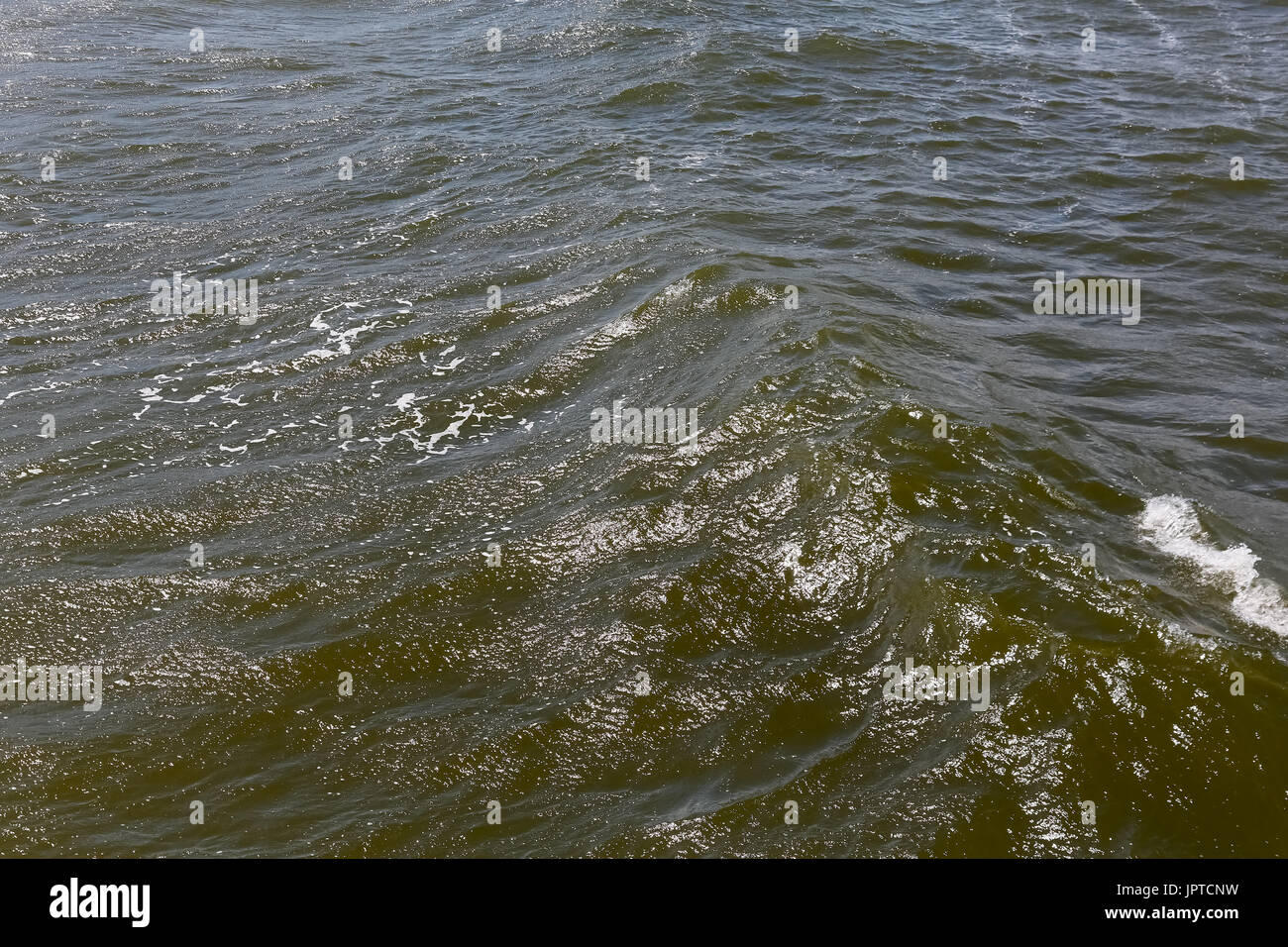 Eaux ondulées des états de la mer Baltique que l'on peut voir près de mer au cours de jour de vent à Kolobrzeg en Pologne Banque D'Images