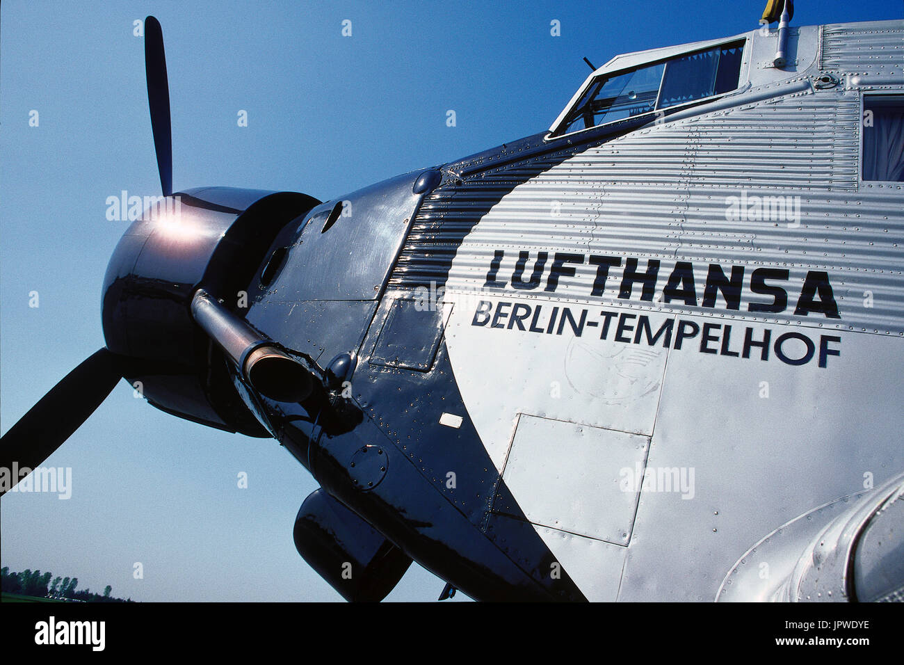 Nez de Lufthansa Traditionsflug Junkers JU-52 nommé 'Berlin Templehof' Banque D'Images