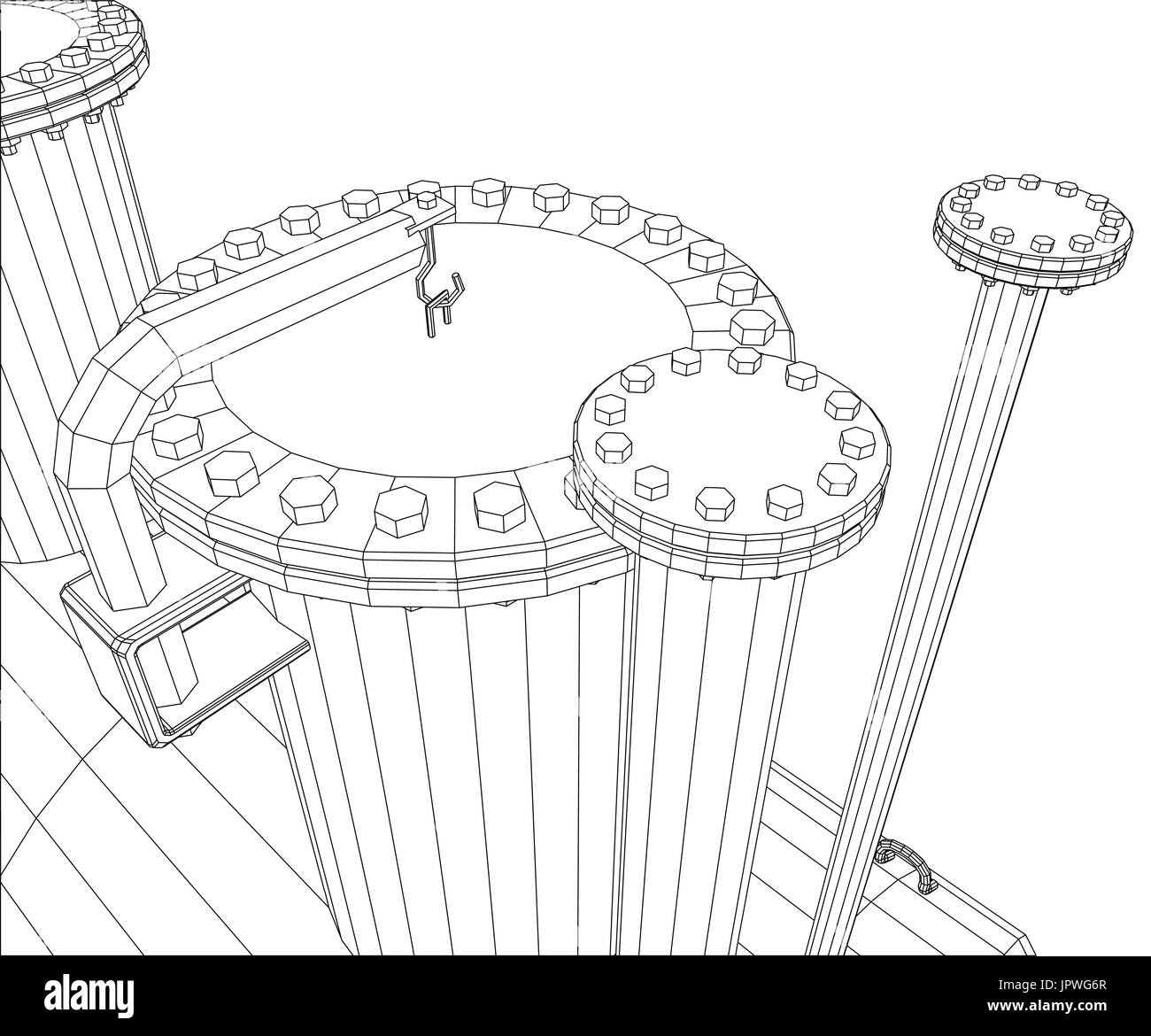 La capacité de l'équipement industriel. Wire-frame. Format EPS10. Le rendu 3D de vecteur Illustration de Vecteur
