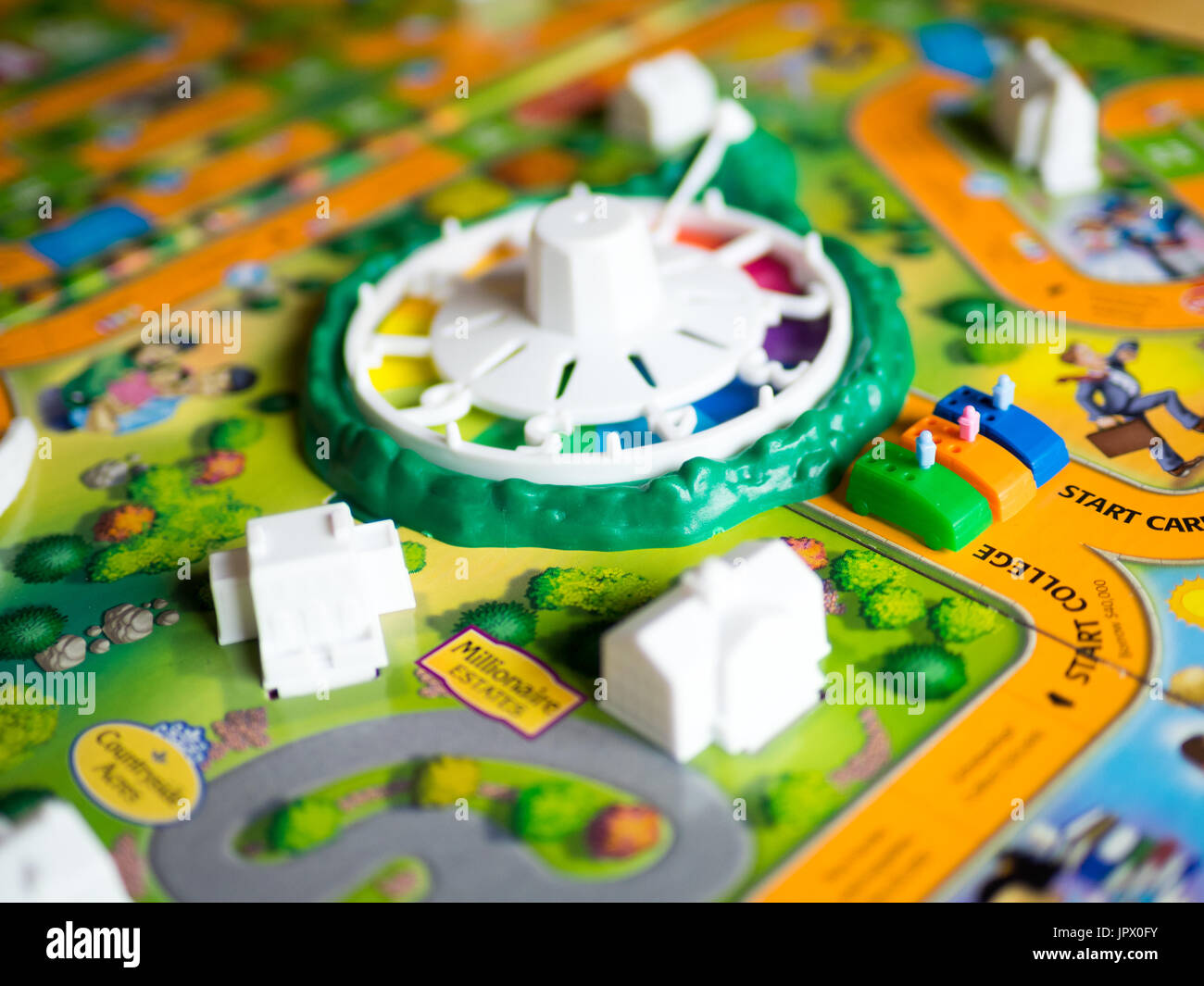 Le but du jeu de la vie (aussi connu comme la vie), un jeu à l'origine créé en 1860 par Milton Bradley. Banque D'Images