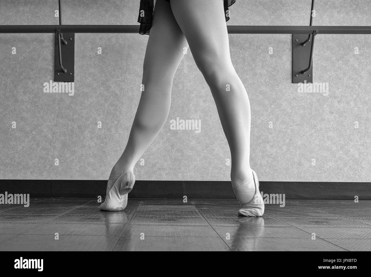 Version noir et blanc de la barre de ballet Banque D'Images