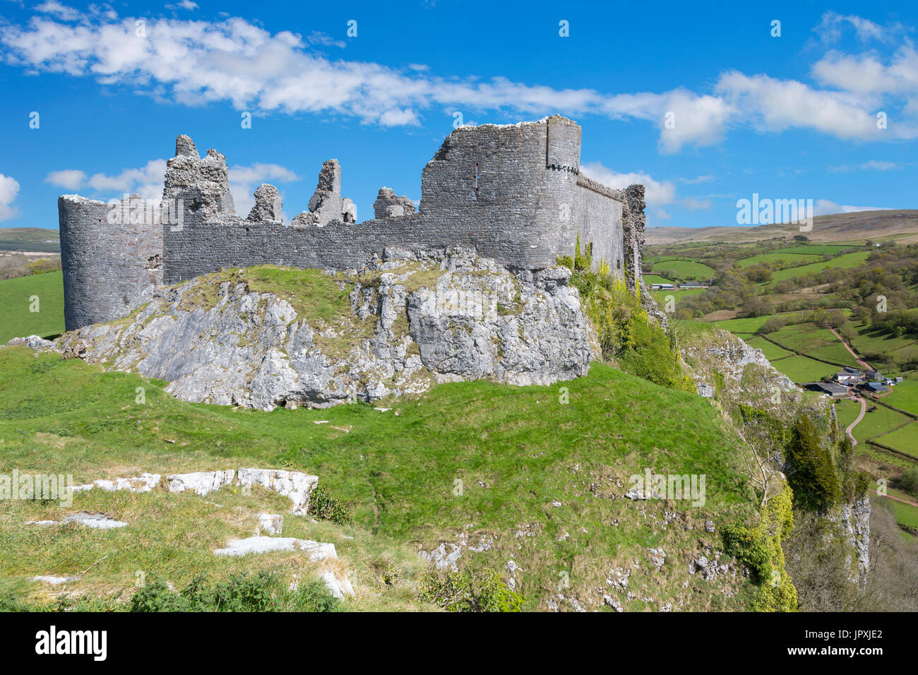 Carreg Cennen Castle Carmarthenshire Galles du Sud Banque D'Images