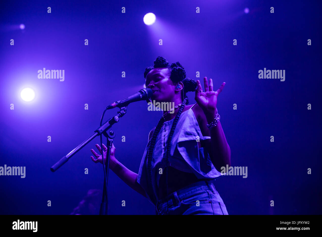 Jamila Woods performing live at Panorama Fest à New York City Banque D'Images