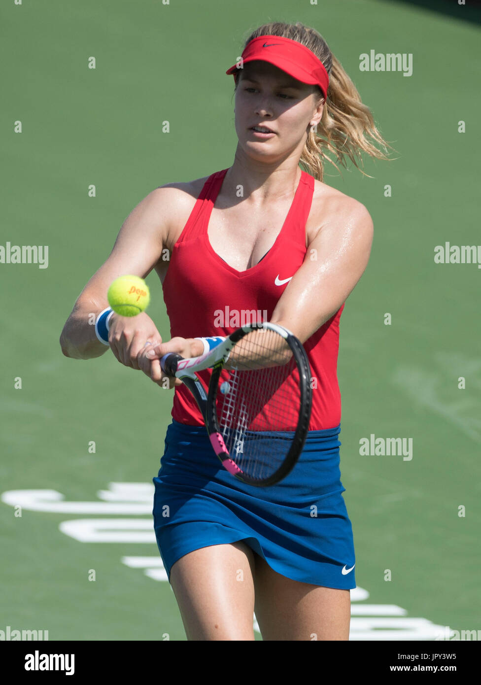 Washington, USA. 2 Août, 2017. Eugénie Bouchard (CAN) bat Christina McHale (USA) 7-6, 6-0, à l'Open de Citi joué à Rock Creek Park Tennis Center à Washington, DC, . Credit : Cal Sport Media/Alamy Live News Banque D'Images