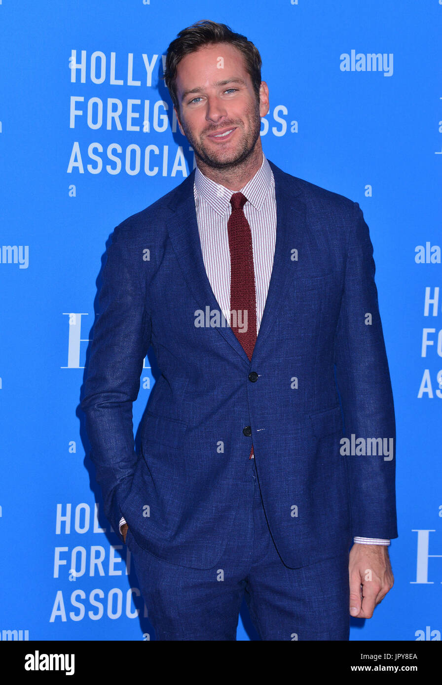 Armie Hammer assiste à la Hollywood Foreign Press Association (subventions du banquet au Beverly Wilshire Four Seasons Hotel le 2 août 2017 à Beverly Hills, Californie Banque D'Images