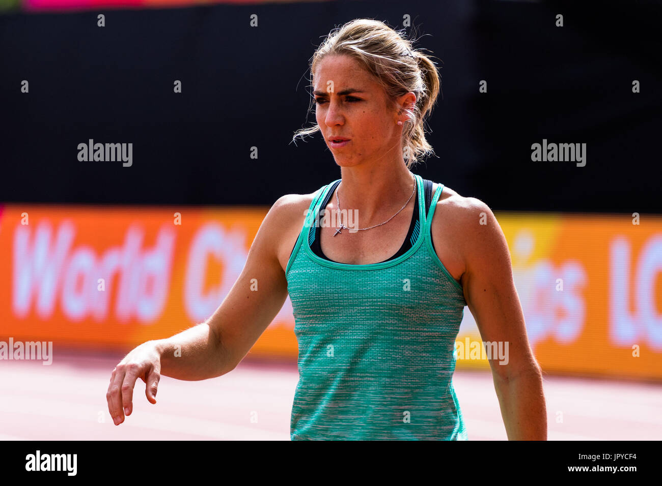 Londres, Royaume-Uni. 06Th Aug, 2017. Londres, 03 août 2017. Nel de l'Afrique du Sud, Wenda formation à la piste d'échauffement avant les Championnats du monde IAAF 2017 à Londres le London Stadium. Crédit : Paul Davey/Alamy Live News Banque D'Images