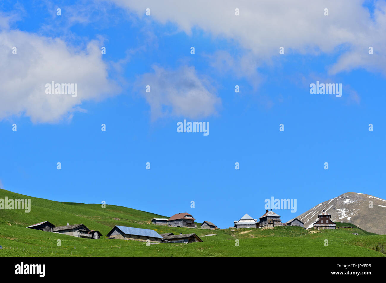 Fermes Hight au Col des Annes - Massif des Aravis France Banque D'Images