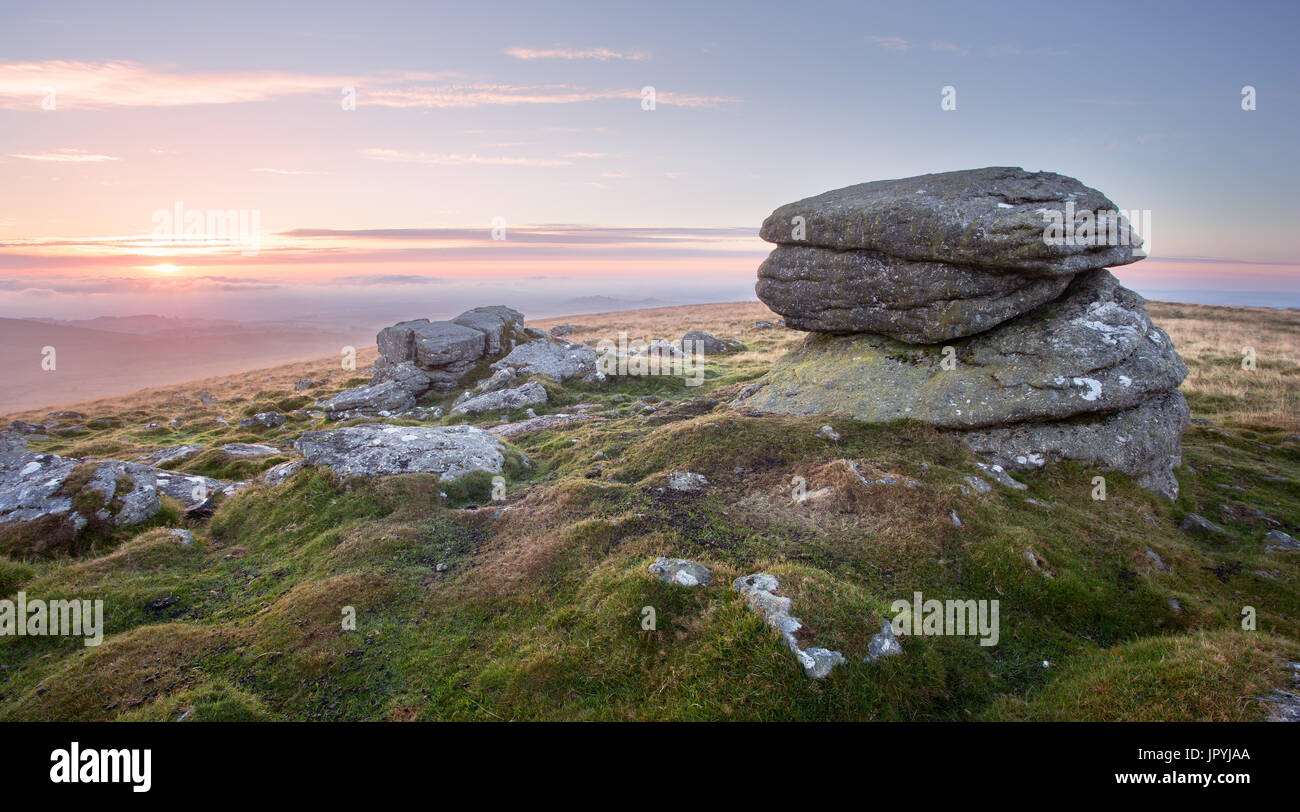 Le parc national de Dartmoor tor rippon devon uk Banque D'Images Le parc national de Dartmoor tor rippon devon uk Banque D'Images