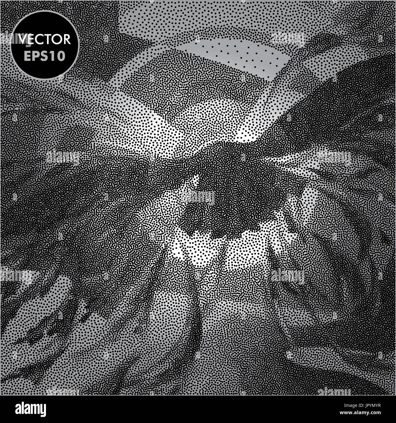 Flying Bird illustration vectorielle. Résumé Contexte La gravure en pointillé. Illustration de Vecteur
