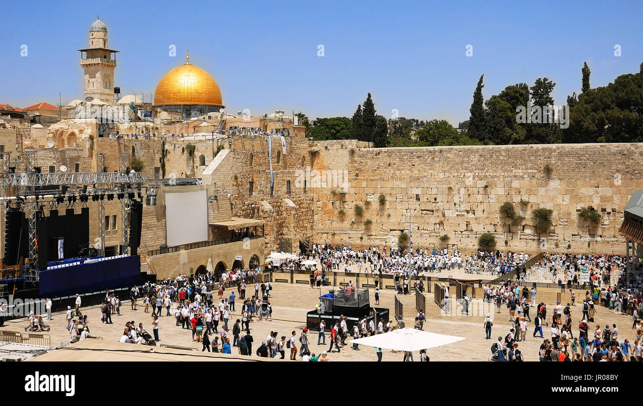 Mur Occidental à Jérusalem, lieu sacré juif Banque D'Images