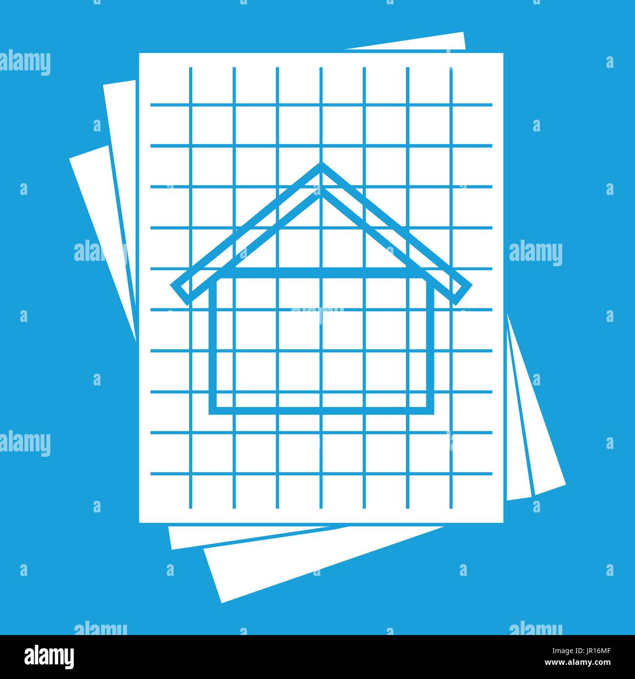 Plan Maison blanche icône Illustration de Vecteur