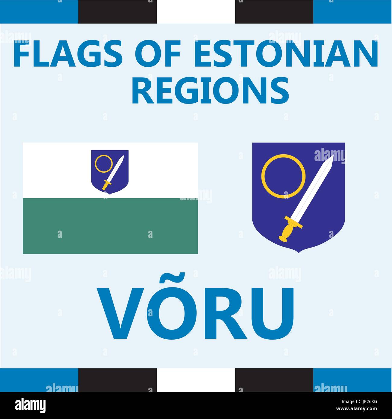 Pavillon de l'Estonian région Voru Illustration de Vecteur