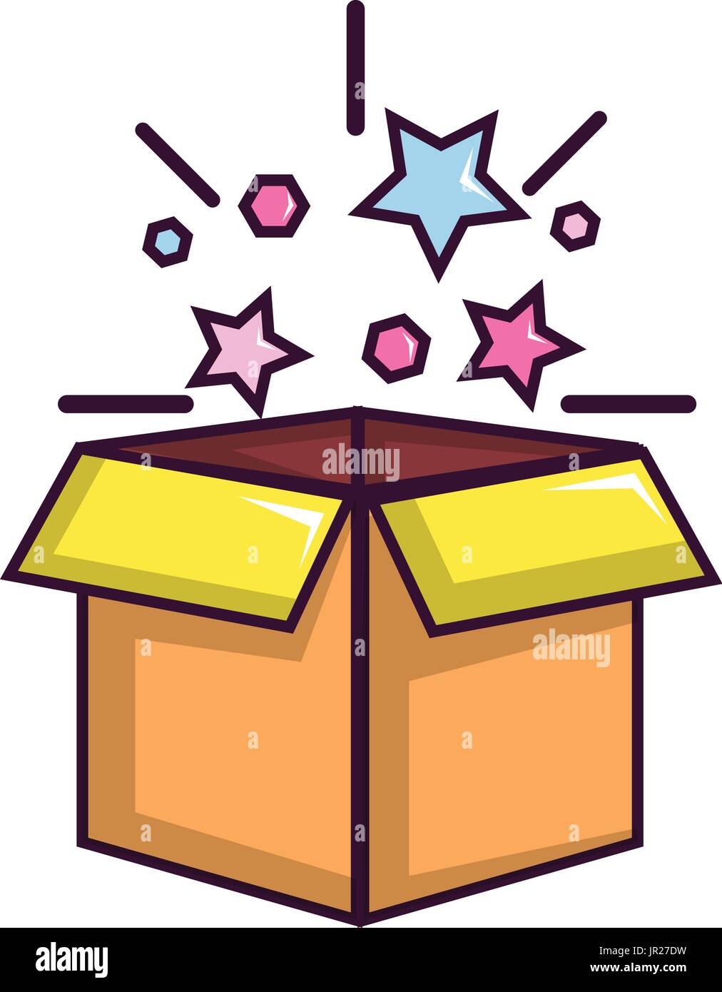 Boîte magique avec des étoiles, l'icône de style cartoon Image Vectorielle  Stock - Alamy