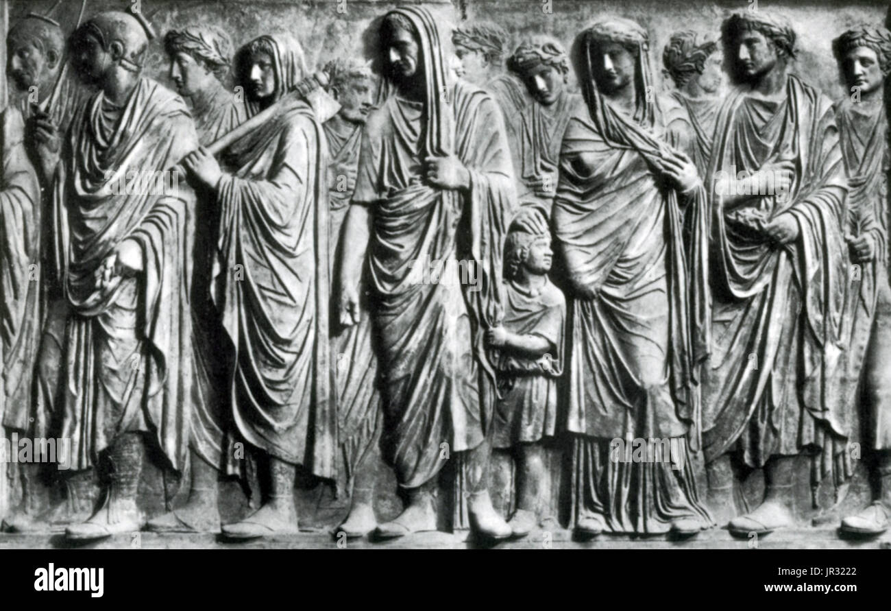 Ara Pacis,Frise processionnelle,1er siècle avant J.-C. Banque D'Images