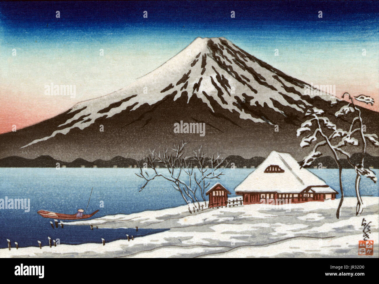 Le Mont Fuji,Paysage d'hiver,1890 Banque D'Images