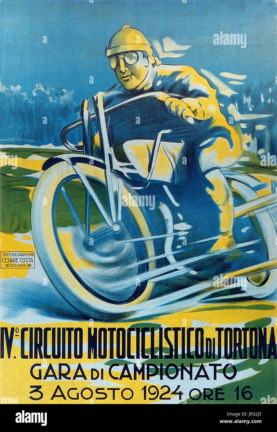 IV Circuito Motociclistico di Tortona Poster,1924 Banque D'Images