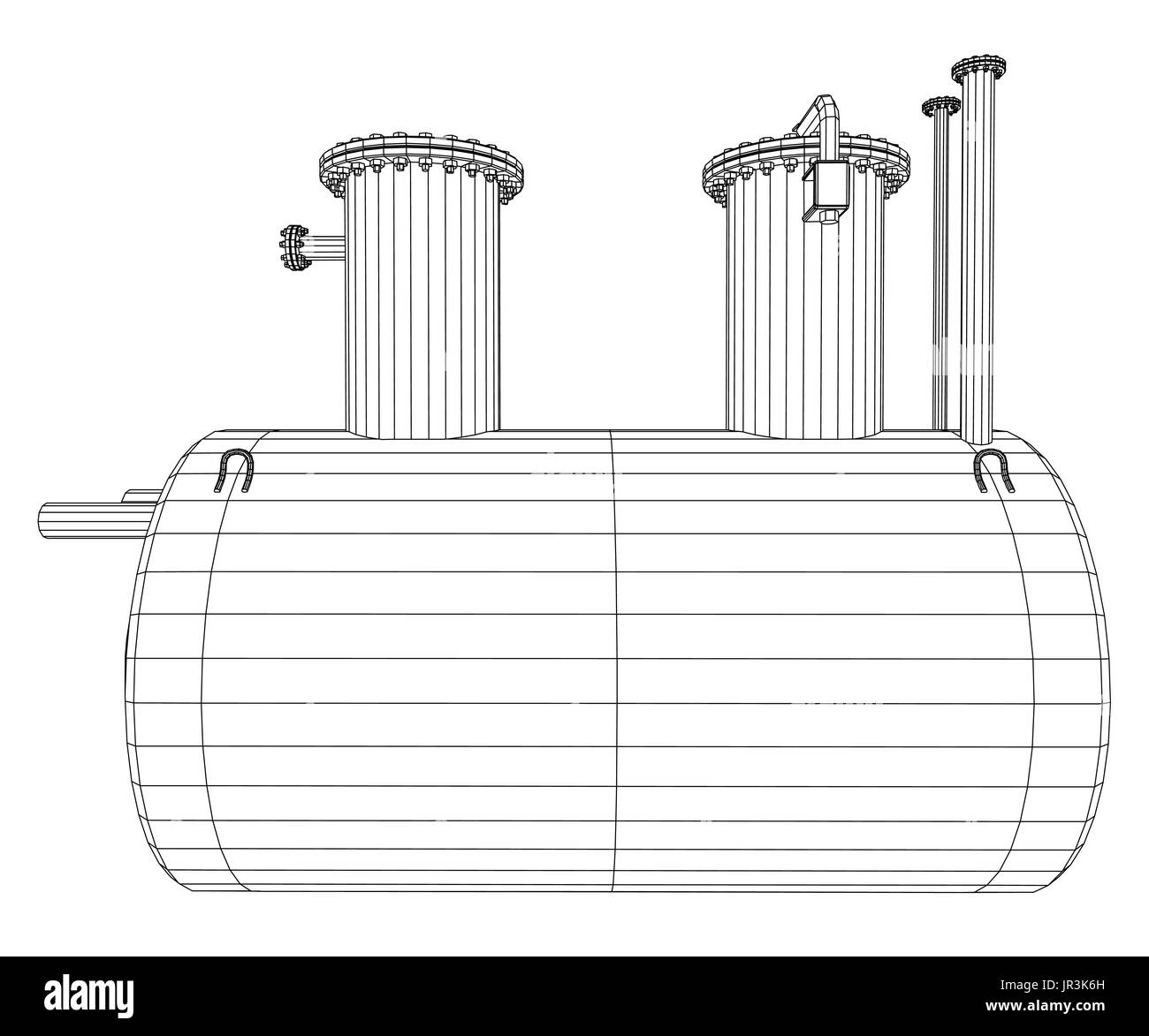 La capacité de l'équipement industriel. Wire-frame. Format EPS10. Le rendu 3D de vecteur Illustration de Vecteur