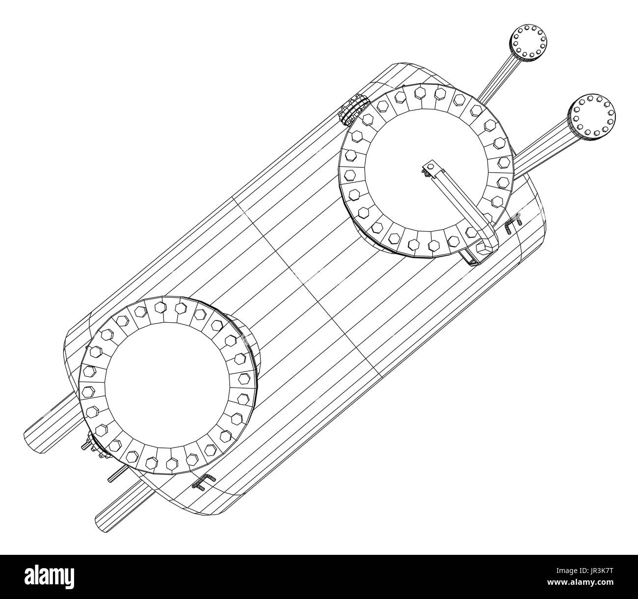 La capacité de l'équipement industriel. Wire-frame. Format EPS10. Le rendu 3D de vecteur Illustration de Vecteur
