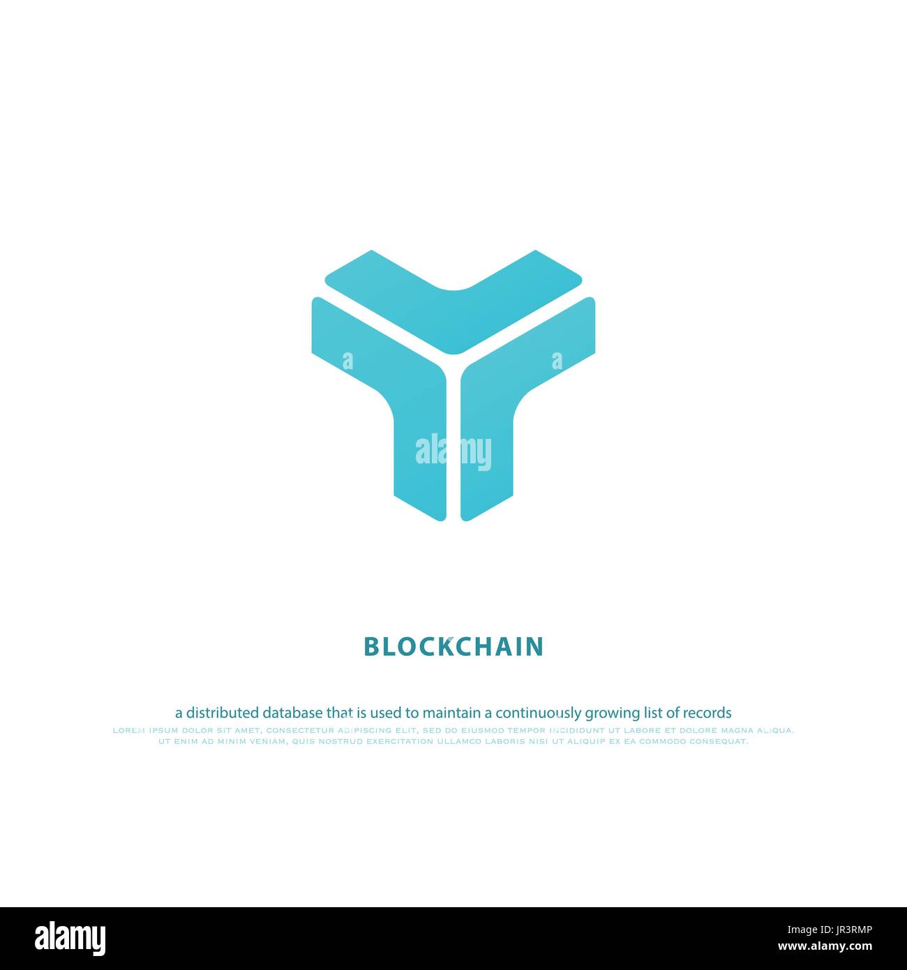 Blockchain l'icône de la technologie SMART. vecteur bloc contrat signe isolé. opérations décentralisées. conception de logo logotype réseau crypto-devises Illustration de Vecteur