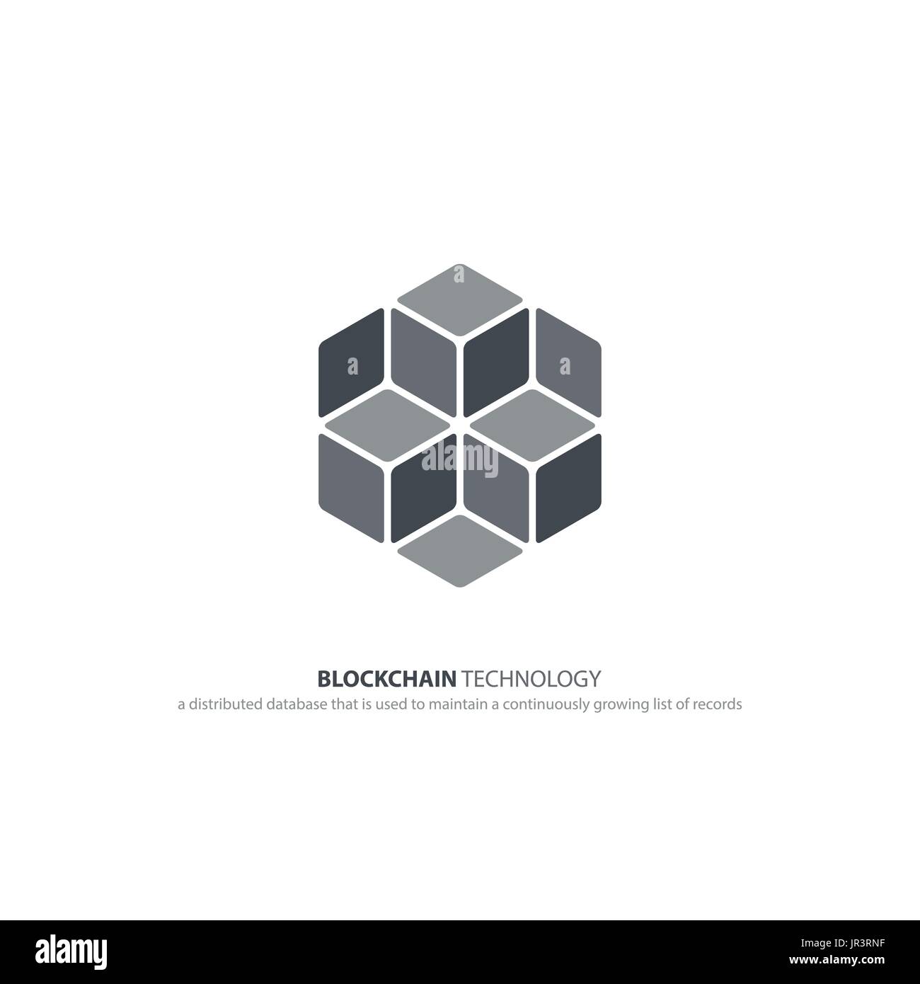 Blockchain l'icône de la technologie SMART. vecteur symbole. bloc contrat transactions décentralisées. conception de logo logotype réseau crypto-devises Illustration de Vecteur