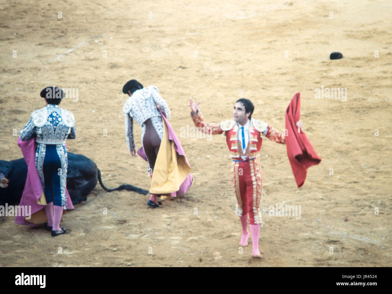 La connerie en Espagne - lutte Toreador avec bull - Feria Banque D'Images