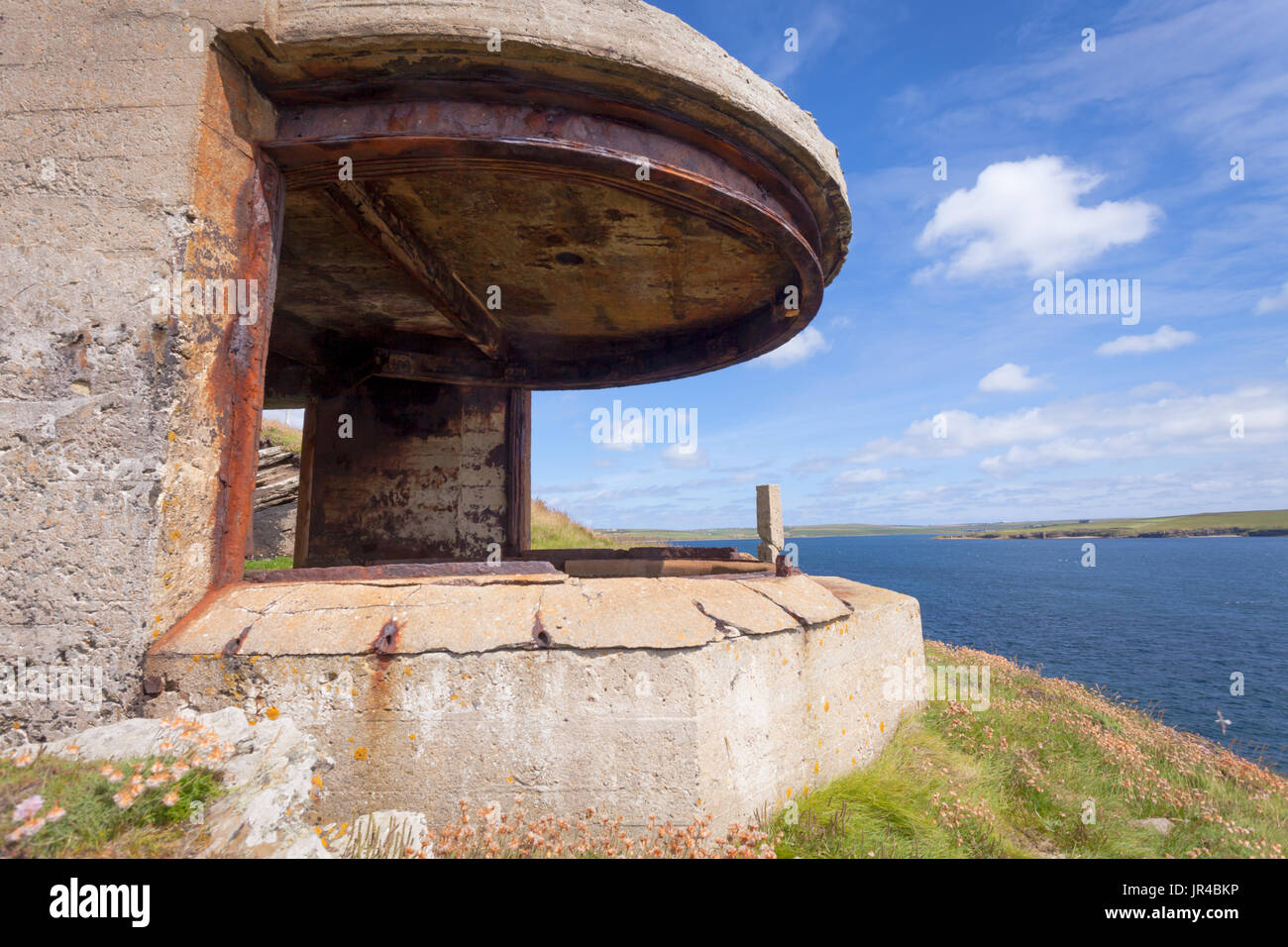 South Ronaldsay, Hoxa Head, Balfour, Orkney Batterie UK Scotland Banque D'Images