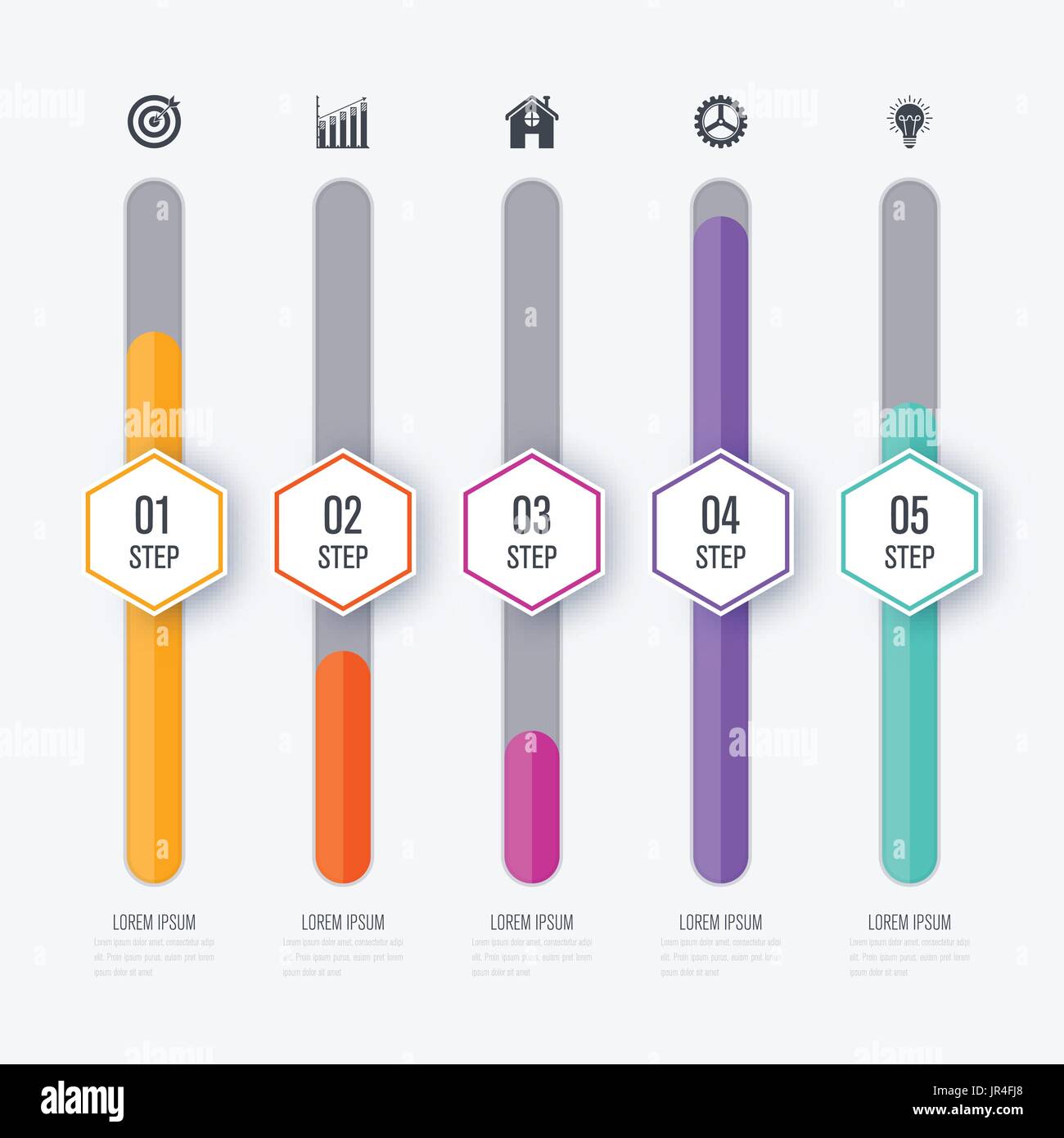 Vector illustration infographie cinq options Illustration de Vecteur