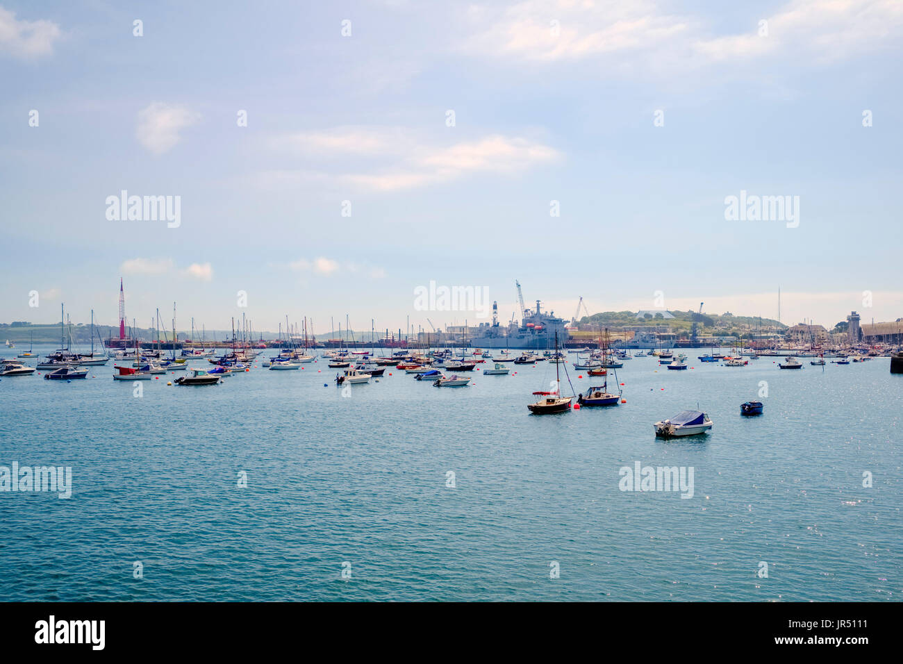 Voiliers dans le port de Falmouth Docks, Falmouth, Cornwall, UK Banque D'Images