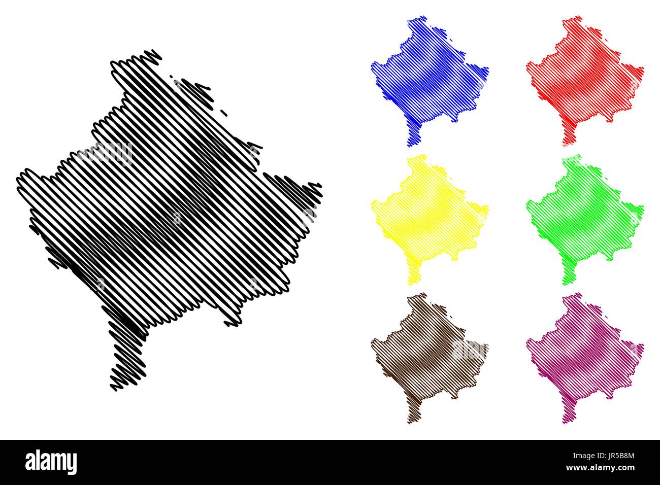 Carte du Kosovo, d'illustration vectorielle scribble sketch carte du Kosovo Illustration de Vecteur