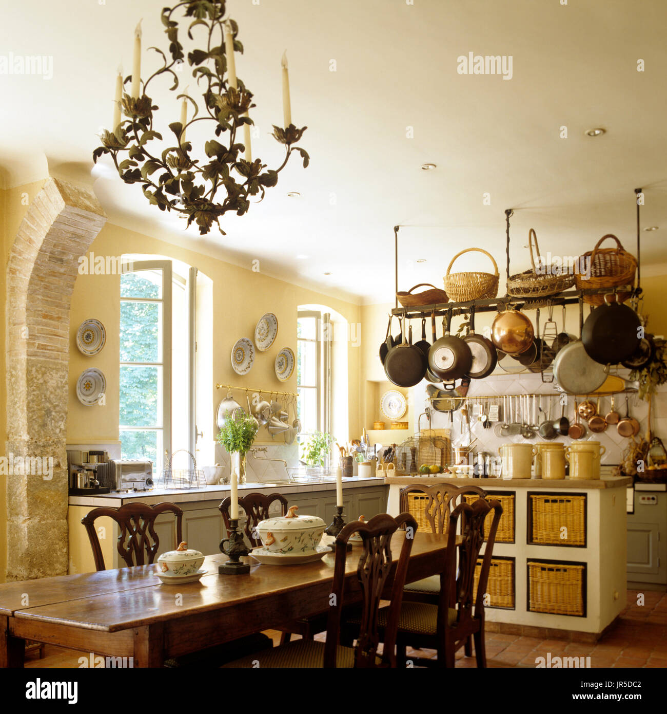 Salle à manger de style rustique Banque D'Images