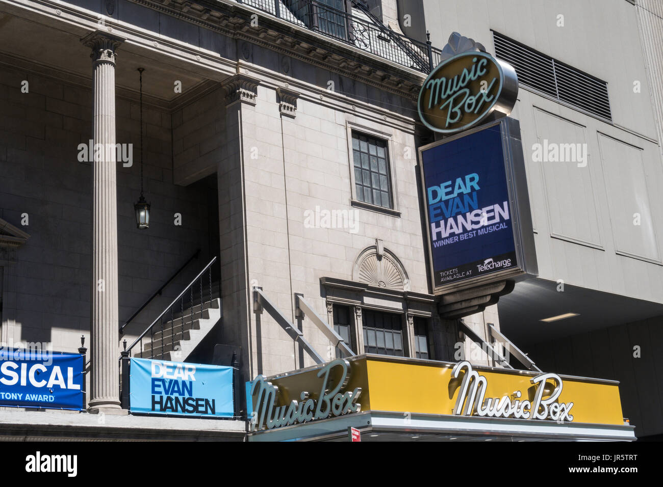 Music Box Theatre Marquee, Times Square, New York City, USA Banque D'Images