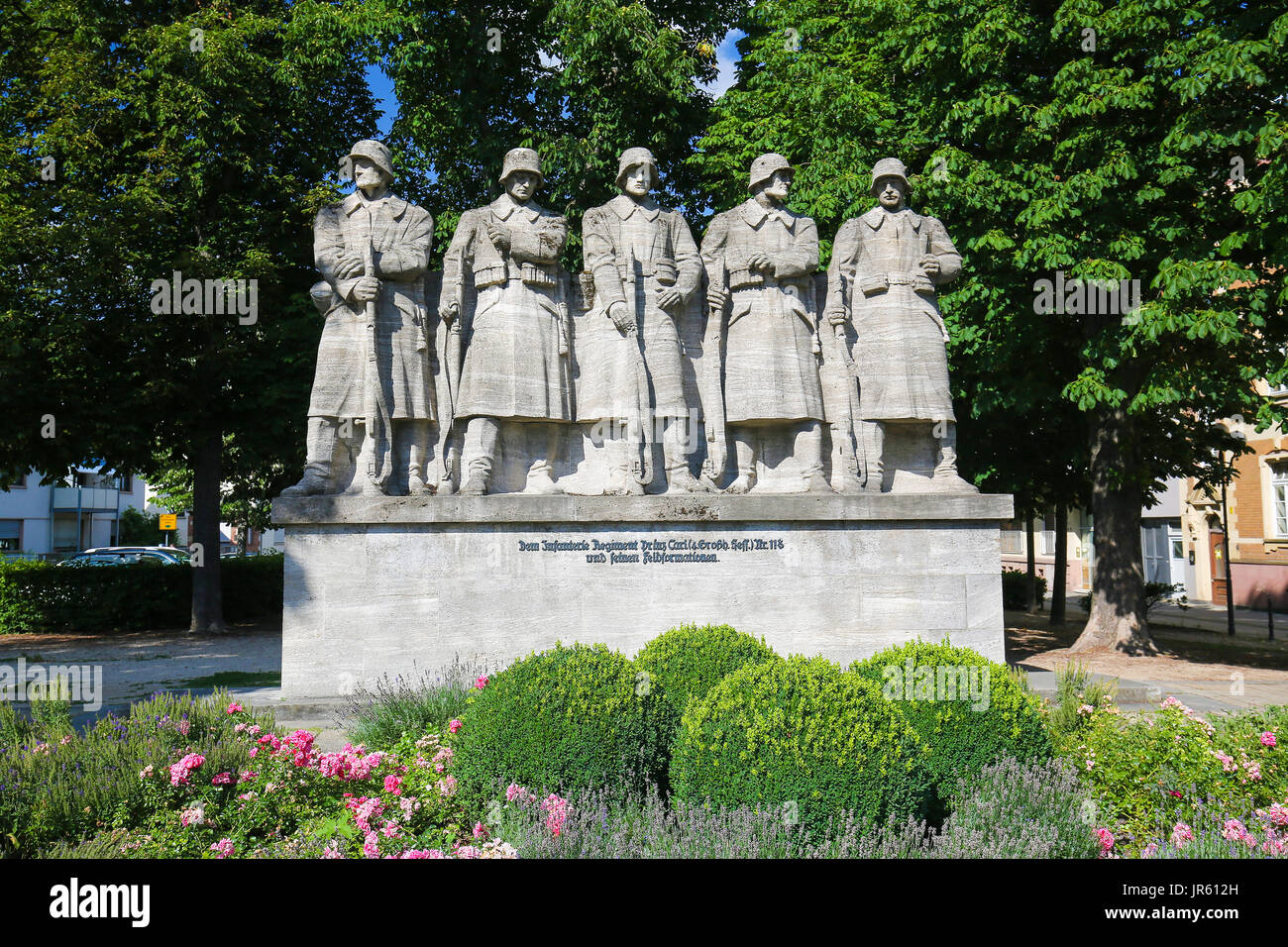 Mémorial de la guerre Des soldats allemands de la Grande Guerre en vers, Rhénanie-Palatinat, Allemagne. Banque D'Images