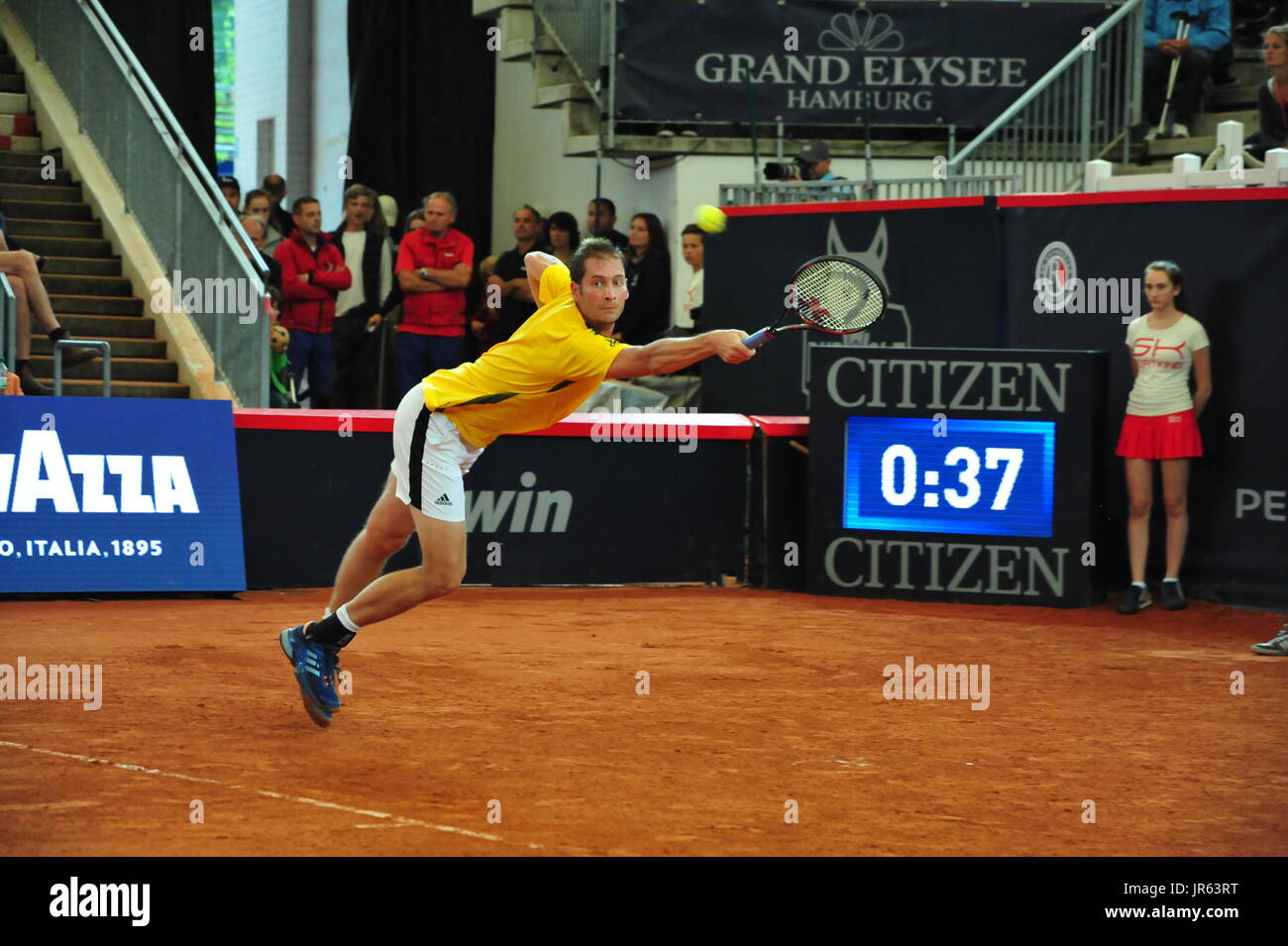 German Open 2017, l'ATP World Tour, Florian Mayer (GER) im Halbfinale gegen de commentaires (GER), Hamburg, Deutschland. Banque D'Images