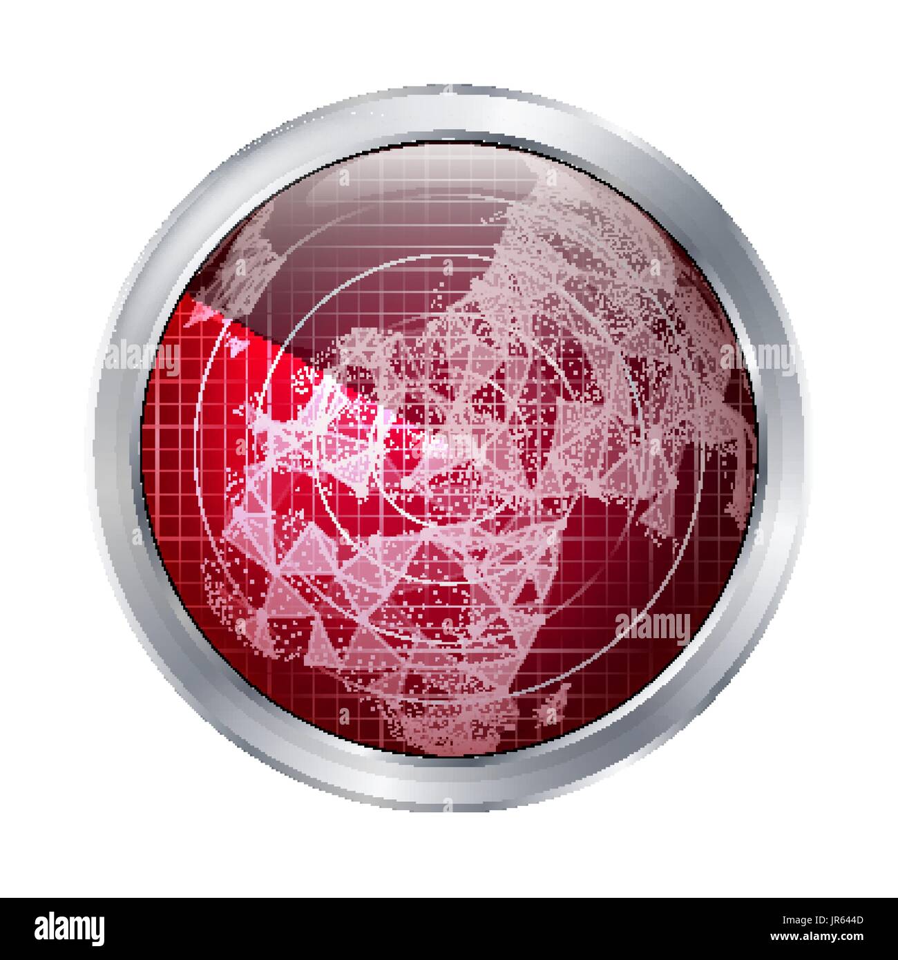 Inscrivez-radar de vecteur. L'Europe. Résumé Scan Radar La carte du monde. Abstract cibles dans les processus. Illustration de Vecteur