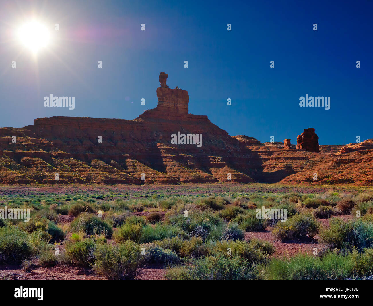 Dame dans la baignoire, la Vallée des Dieux, de l'Utah, l'Amérique, USA Banque D'Images