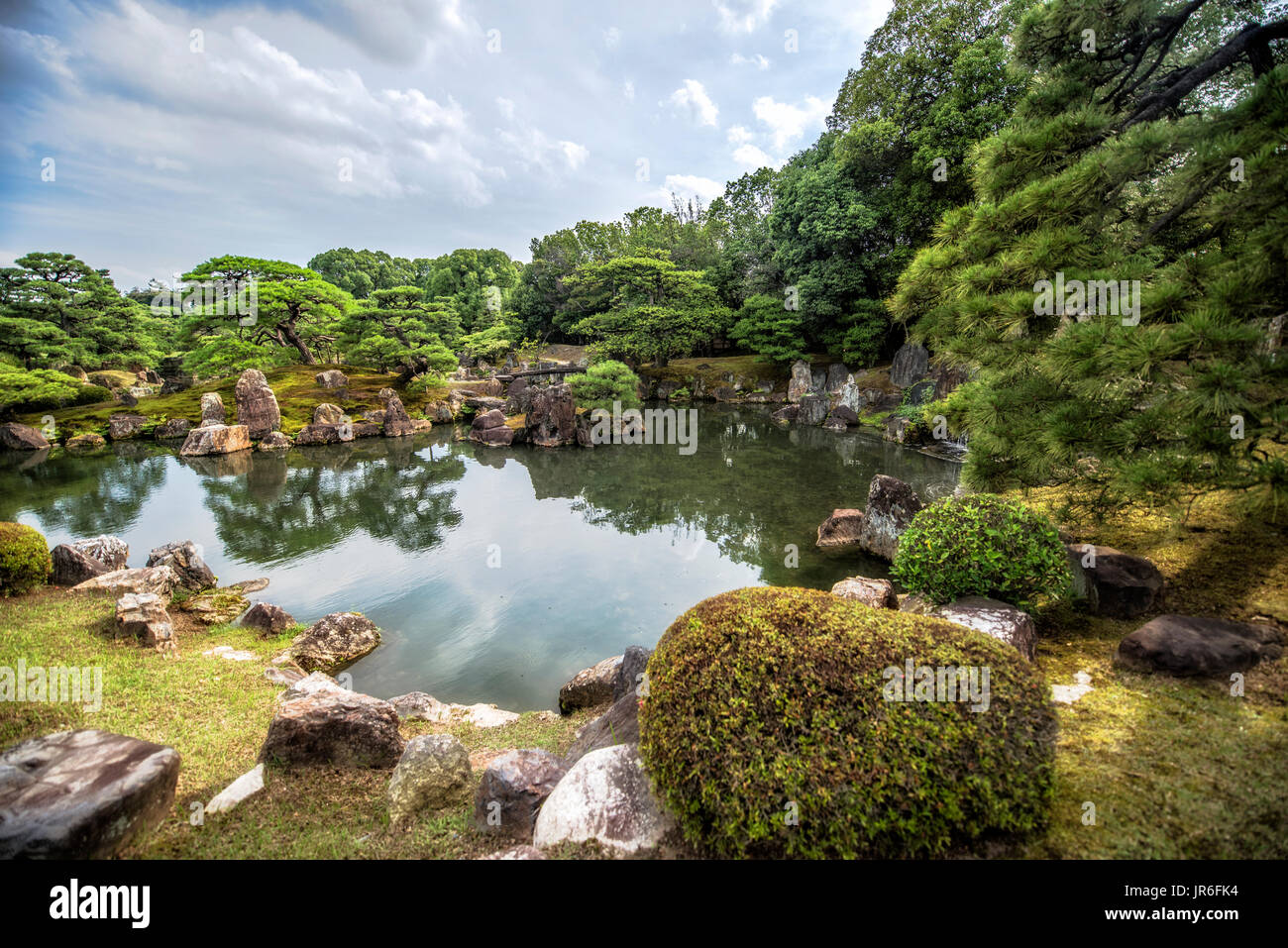 Jardins au château de Nijo, Kyoto, Japon Banque D'Images