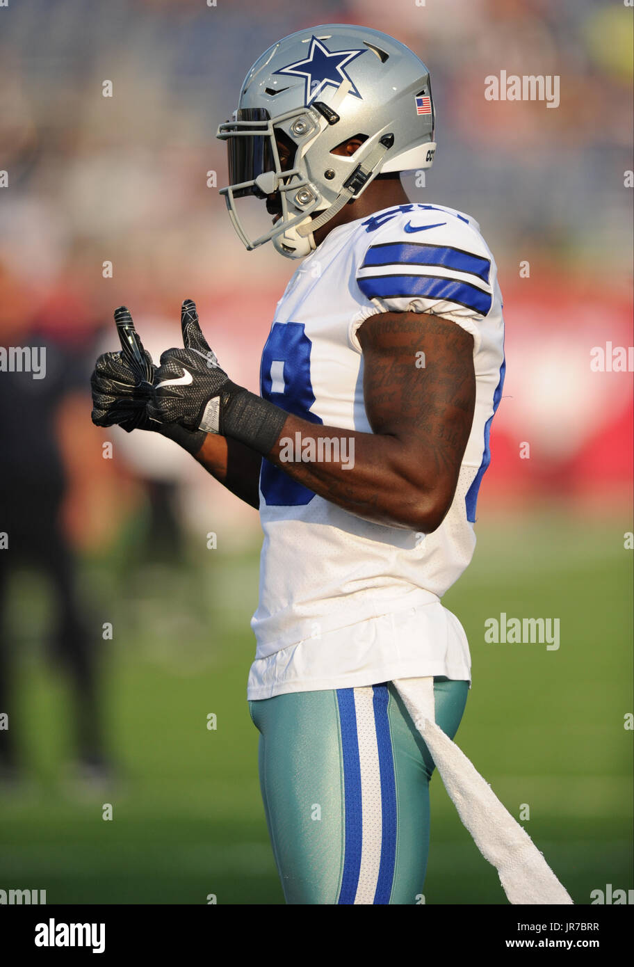 Canton, Ohio, USA. 3 Août, 2017. Dez Bryant # 88 pendant les cowboys vs Cardinaux Pro Football Hall of Fame match à Tom Benson stadium à Canton, OH. Jason Pohuski/CSM/Alamy Live News Banque D'Images